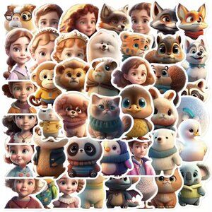 PIXAR‎ Style Animal Cartoon Stickers (25 Piece) NEW & VERY VERY CUTE!